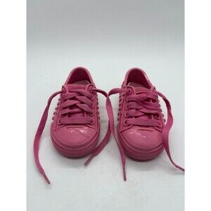 Mini Melissa Infant Girl Pink Lace-Up Jelly Shoes Rubber Rain Boots Size 6 US